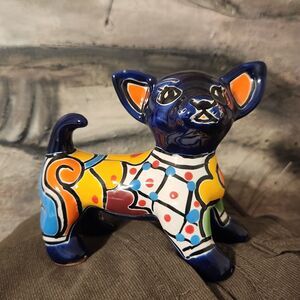 Talavera Chihuahua Ceramic dog hand made Mexican Pottery Figurine